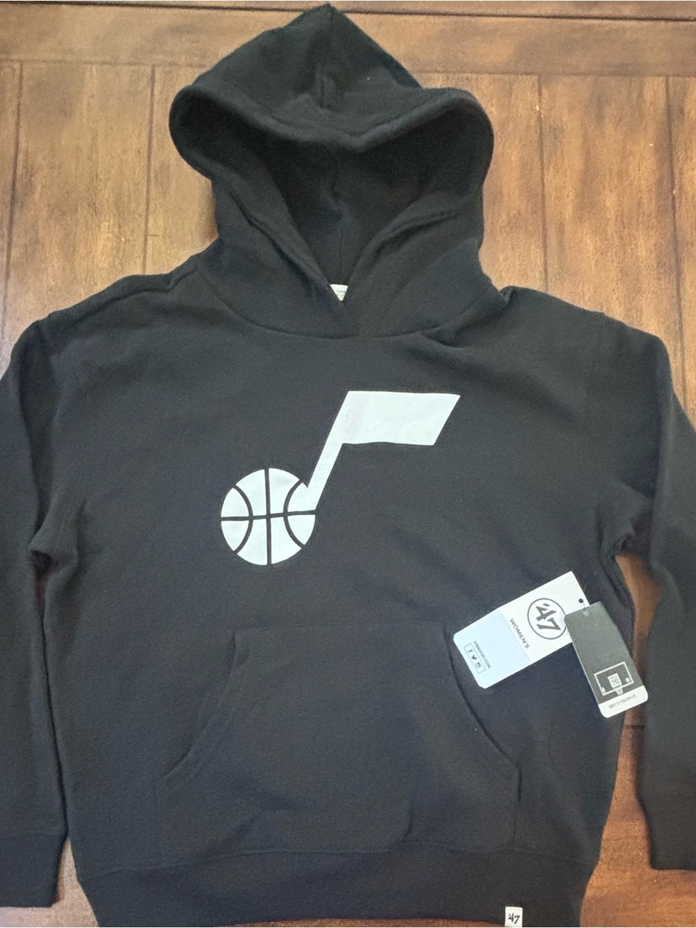 Utah Jazz Black Hoodie 47 brand Women’s Small NWT